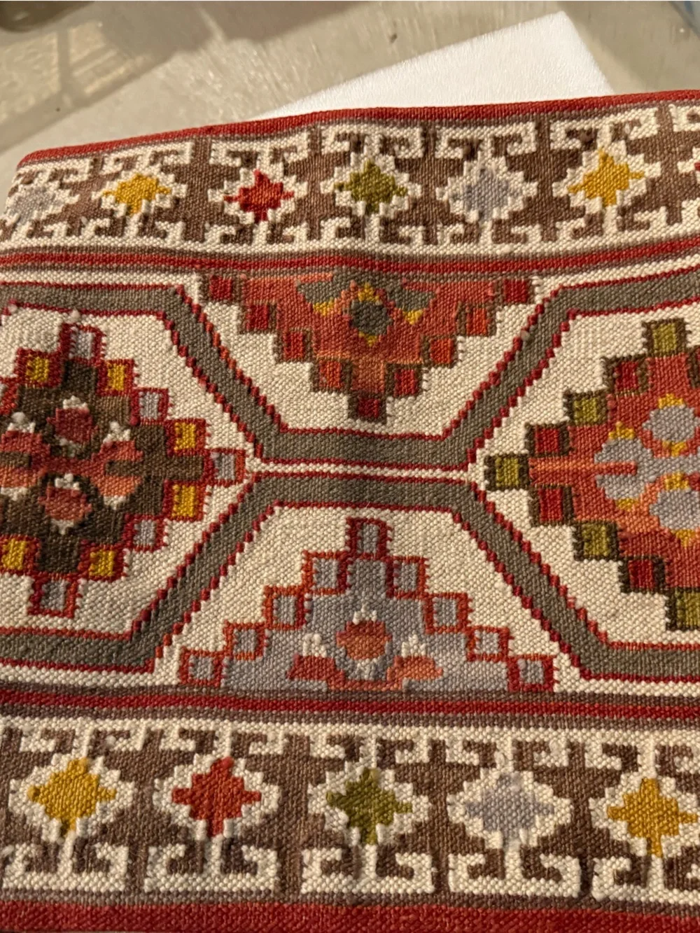 Super Rare! NEW Pottery Barn Mahal, Nanda, Asha, & Baha Tribal Kilim set, Red